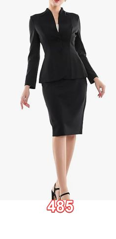 Business Shirt, Formal Office, Skirt Suit Set, Black Clothing, Business Work, Work Jacket, Women Formals, Business Formal, Business Shirts