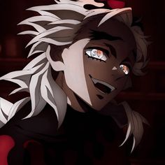 an anime character with white hair and red eyes