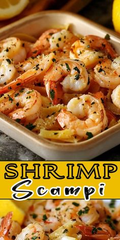 Impress your guests with this classic shrimp scampi recipe! 🍤✨ A quick and easy dish with garlic butter sauce, zesty lemon, and tender shrimp, ready in minutes. Perfect with pasta or rice. #ShrimpLovers #QuickSeafoodDishes #DinnerInspiration #EasyRecipes