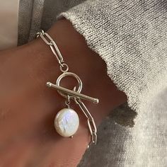 Toggle Clasp Bracelet, Jewellery Trends, Summer Jewellery, Coin Pearls, Toggle Bracelet, Star Bracelet, Silver Gifts, Matching Necklaces