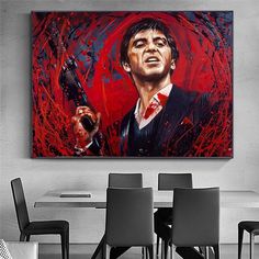 Al Pacino Portrait, Scarface Poster, Room Wedding Decoration, Scarface Movie, Montana Art, Tony Montana, Portrait Canvas, Al Pacino, Office Hotel