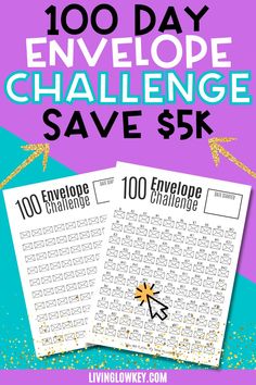 the 100 day envelope challenge is on sale for $ 5, and it's free to