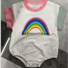 Colorblock Rainbow Print Baby Bodysuit Wholesale Affordable Multicolor Cartoon Print Onesie, Cheap Multicolor Cotton Onesie, Baby Boy Halloween, Boys Plaid Shirt, Tropical Print Shirt, Romper Suit, Boys Plaid, Boys Denim, Wholesale Shirts