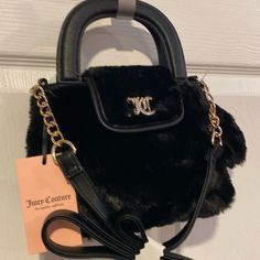 Bnwt Juicy Couture Live Laugh Furry Viral Crossbody Bag In Black Fast Next Day Shipping Smoke And Pet Free Juicy Couture Aesthetic, Juicy Couture Black, Juicy Couture Bags, Couture Bags, Dream Board, Black Aesthetic, Juicy Couture, Crossbody Bags, Favorite Outfit