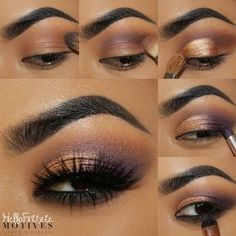 Eyeshadow Tutorial Step By Step, Brown Eyeshadow Tutorial, Wedding Makeup Inspiration, Brown Eye Shadow, Eye Makeup Images, Make Your Own Makeup, Makeup For Black Skin, Eye Makeup Pictures, Brown Eye