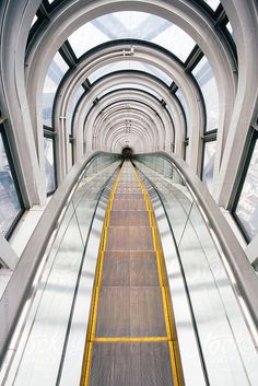 an escalator going up into the sky