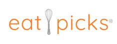 the eat picks logo with an orange and white whisk on it's left side