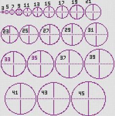 a cross stitch pattern with numbers and circles