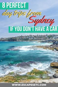 the ocean with text overlay that says 8 perfect day trips from sydney if you don't have a car