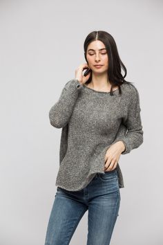 Alpaca ultralight ,casual, relaxed fit pullover for every day wearing. Made of 78% Peruvian Alpaca blend.Amazingly soft , cozy and warm. Will bring the style to your all year selection. Featuring open round neck , split sides , thumb holes for easy wearing ( if you do not want thumb holes , let us know).The length is about 22-30 inches depending on the size. If you are Tall or Petite please let me know your height when placing the order.Care: hand wash in cool water and lay flat to dry Peruvian Alpaca, Alpaca Sweater, Fitted Sweater, Thumb Holes, Alpaca, Sweaters & Cardigans, Every Day, Round Neck, Split