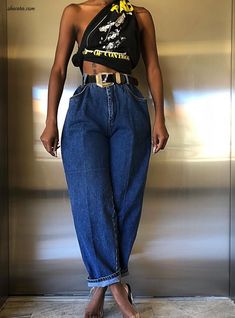 Retro Summer Fashion, Denim Reimagined, Baggy Jeans Style, Look Jean, Diva Style, Balloon Pants, Baggy Clothes, 90s Fashion Outfits, Trendy Swimwear