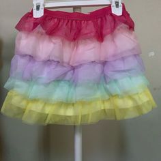 Epic Thread Skirt Flamingo Dream New With Tag 100% Polyester Look Good Summer Outfit Summer School Bottoms With Ruffles, Multicolor Summer School Skirt, Tiered Skirt Bottoms For School In Spring, Summer School Tiered Skirt, Summer Tiered Skirt For School, Tiered Skirt For School In Spring, Multicolor Summer Skirt For School, Multicolor Skirt For School, Casual Rainbow Skirt For Spring