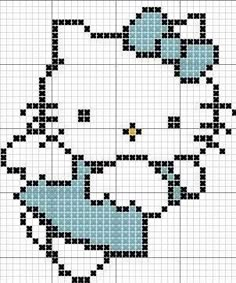 a cross stitch pattern with an image of a cat