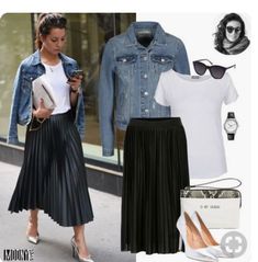 Rok Outfit, Pleated Skirt Outfit, Skirt Diy, Rok Plisket, Black Pleated Skirt, Mode Chic, Stil Inspiration, Ținută Casual