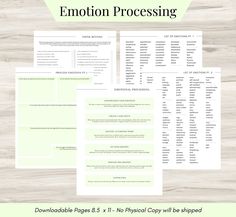 Emotion List, Behavior Tracker, Process Emotions, Values List, Health Tools, Emotional Regulation, Brain Dump