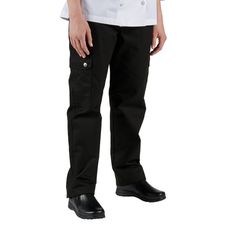 Combining comfort, functionality, and style at a value that won't break your budget, the Chef Revival women's black cargo chef pants provide plenty of room for today's busy today's busy chefs! Made of a poly-cotton blend that's durable and comfortable to wear throughout long shifts, these chef pants are designed to comfortably fit curves and feature a tailored front panel to ensure a comfortable fit.   The pants also have an elastic rear waistband to promote ease of movement in fast-paced enviro Chef Uniform Pants, Fit Curves, Restaurant Aprons, Chef Pants, Online Restaurant, Chef Uniform, Female Chef, Chef Coat, Uniform Pants