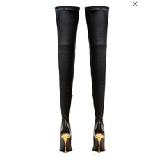 Balmain 37 Nib Moneta Leather Thigh-High Boots $3596 Biker Over The Knee Boots Gorgeous Detailing Sold Out In Stores New In Box Perfect Valentines Gift Jean Thigh High Boots, Luxury Knee-high Boots With Zipper And Round Toe, Evening Knee-high Boots With Zipper Closure, Luxury Formal Knee-high Boots With Buckle Closure, Black Velvet Boots, Luxury Ankle-high Moto Boots With Reinforced Heel, Luxury Knee-high Boots With Zipper Closure, Leather Thigh Boots, Balmain Shoes