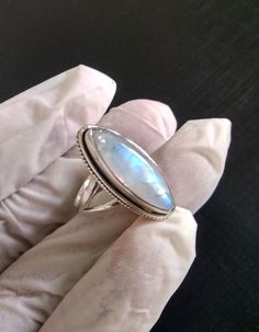 Silver Cabochon Moonstone Open Ring, Silver Open Ring Moonstone Cabochon, Silver Moonstone Cabochon Open Ring, Sterling Silver Moonstone Ring For Promise, Silver Moonstone Ring Stamped 925, Handmade Silver Moonstone Promise Ring, Silver Topaz Ring With Moonstone Gemstone, Sterling Silver Open Moonstone Ring With Stone Setting, 925 Stamped Moonstone Ring