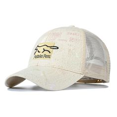 You will find that this baseball cap is a high quality, stylish cap made with high quality materials and is designed to be stylish and comfortable. Beige Baseball Cap With Letter Print, Beige Baseball Cap With Letter Print And Curved Brim, Beach Baseball Cap With Curved Bill For Baseball Season, Curved Bill Baseball Cap For Beach And Baseball Season, Trendy Breathable Cap, Summer Breathable Baseball Cap With Flat Brim, Beige Snapback Hat With Letter Print, Beige Cap With Letter Print, Beige Letter Print Cap