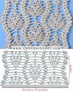 the crochet pattern is shown in two different colors