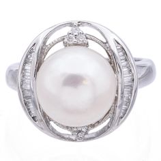 Weight: 4.6 Grams Stone: Pearl ( 10mm) & Diamonds Face of Ring: 14.5 x 14.7 mm Ring Size: 4.75 Hallmark: 14k tested ITEM #:BR-1207-022724-13 Diamond Face, Diamond Cocktail Ring, Diamond Cocktail Rings, Pearl Diamond, Gold Pearl, Cocktail Ring, Cocktail Rings, Hallmark, Jewelry Rings