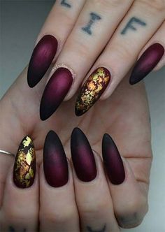 (paid link) Black Acrylic Nails You Need to Try Immediately Med Nail Designs, Fall Goth Nails, Burgundy Matte Nails, Maroon Nail Designs, Witchy Nails, Maroon Nails, Amazing Nails, Colorful Nails, Nails Christmas