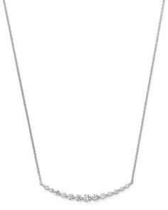 Bloomingdale's Diamond Bar Necklace in 14K White Gold, 0.30 ct. t.w. - 100% Exclusive Classic Bar Necklace With Diamond Accents, Classic Diamond Bar Necklace For Formal Occasions, Classic Diamond Accented Bar Necklace For Anniversary, Classic Diamond Accents Bar Necklace For Anniversary, Classic Bar Necklace With Diamond Accents For Anniversary, Classic Silver Bar Necklace For Anniversary, Classic Silver Bar Necklace, Elegant Silver Bar Necklace For Anniversary, Elegant White Gold Diamond Bar Necklace