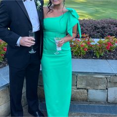 Worn Once. Super Flattering And So Many Compliments!!! Comes From A Spanish Brand, Miphai. Has Been Dry Cleaned. Bow Gown, Gorgeous Dresses, One Shoulder, Maxi Dress, Womens Dresses, Green, Dresses, Women Shopping, Color