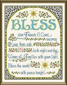 a cross stitch pattern with the words,'bess'and an ornate border