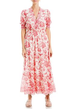 MAX STUDIO Floral Tiered Midi Dress | Nordstromrack Max Studio Dress, Rehearsal Dress, Tiered Midi Dress, Garden Inspired, Max Studio, Dress Floral, Chiffon Dress, Designer Dresses, Chiffon