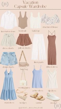 Women From Spain, Summer Basics 2024, 10 Day Vacation Outfits, Honeymoon Capsule Wardrobe, Honduras Outfit Ideas, Outfits For Portugal Spring, Susannah Fisher Outfits, Quiet Luxury Beach Outfit, Hamptons Outfit Summer Classy