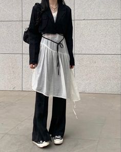 Wasia Project, Japan Fits, Dress Over Jeans, Dress Over Pants, Alt Style, Aesthetic Clothing, Mode Inspo, Looks Style