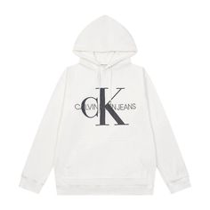 Calvin Klein/Ck Autumn New Men's And Women's Chest Letter Print Hooded Long-Sleeved Sweatshirt Kelvin Klein, Calvin Klein Hoodie, Calvin Klein White, New Man, Womens Calvin Klein, Letter Print, Letter Prints, Orlando, Calvin Klein