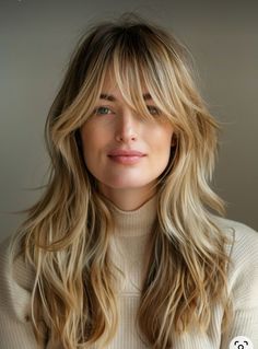 Blonde Hair Transformations, Layered Hair With Bangs, Long Hair With Bangs, French Braid, Hair Transformation, Layered Haircuts