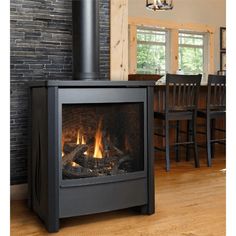 freestanding gas stove direct vent | BelleFlame Mountain Fireplace, Free Standing Gas Stoves, Direct Vent Gas Stove, Wyoming House, Vented Gas Fireplace, Fire Stove, Door Options, Fireplaces Ideas, Housing Design