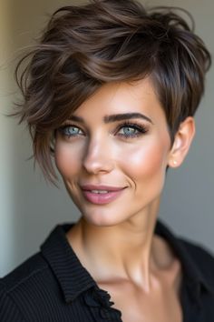 Short Pixie, Pixie Hairstyles, Style Moderne, Pixie Cut, Short Hair Cuts, Parfait