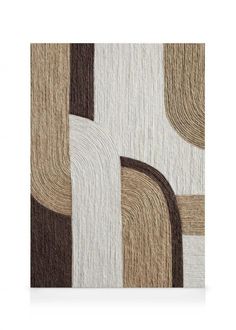 an area rug with brown, white and beige designs on it's sides in the shape of rectangles