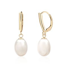 "Classic Pearl Drop Earrings feature AA+ Quality 12-14MM Natural Freshwater Pearl Teardrops dangling from 14K Solid Gold shield accented lever backs. Perfect for weddings, special occasions or for a polished look at work, adding a touch of elegance and a hint of bling to any outfit. Sure to become a staple of jewelry box.  Pearl is the Birthstone for June and gemstone for celebrating 3rd or 30th Anniversaries. PRODUCT INFORMATION - METAL: 14K Gold Filled or Sterling Silver - LENGTH: 1.3\" or 33M Hypoallergenic Bridal Earrings For Formal Occasions, Classic Dangle Yellow Gold Bridal Earrings, Classic Yellow Gold Dangle Bridal Earrings, Classic Hypoallergenic Bridal Earrings For Formal Occasions, Teardrop Jewelry With Bail For Wedding, 14k Gold Hoop Earrings With Pearl Drop For Weddings, Classic Oval Hoop Earrings For Wedding, Yellow Gold Pear-shaped Bridal Earrings For Anniversary, Pear-shaped Yellow Gold Bridal Earrings For Anniversary