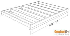 an outline drawing of a bed frame