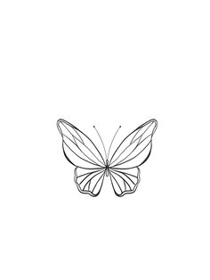 a black and white drawing of a butterfly