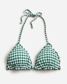 Shop  for the String bikini top in gingham for women. Find the best selection of women womens-categories-clothing-swimwear available in-stores and on line. Accessories For Women, Womens Swimwear, String Bikinis, Gingham, Fashion News, Women Men, J Crew, Shoes Accessories, For Women