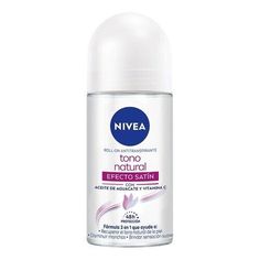 NIVEA TONO NATURAL EFECTO SATIN ROLL ON 50ML Helps to recover the natural tone and visibly reduce spots on your skin Satin Effect: leaves a soft and dry sensation - with kaolin talc   Up to 48 hours of protection, and gentle NIVEA care   Dermatologically tested Without alcohol Girly Bags, Personal Hygiene, Antiperspirant, Natural Tones, Belleza Natural, Roll On, Glow Up?, Sephora, Body Care