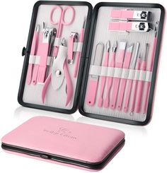 Travel Accesories, Pink Tools, Pedicure At Home, Pedicure Kit, Home Pink, Manicure Kit, Nail Swag, Trim Nails, Pedicure Tools