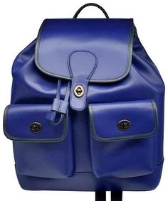 Coach Heritage C2902 Indigo Midnight Leather Backpack NWT $598 100% authentic New with tag! MSRP: $598.00 * Product Details Refined calf leather Inside zip, cell phone and multifunction pockets Drawstring and turnlock closures, fabric lining Top handle with 2 1/2" drop Outside turnlock pockets Adjustable shoulder straps 12 1/2" (L) x 14 1/4" (H) x 5 1/2" (W) Style No. C2902 Exterior has a couple minor scratches during the storage as shown in the photos. No major defect. Please feel free to let u Designer Leather Backpack With Removable Pouch For Travel, Designer Backpack For On-the-go, Designer Leather Backpack For Travel, Designer Leather School Bag, Designer Leather Satchel Backpack, Luxury Leather Backpack For School With Adjustable Strap, Luxury Coach Backpack, Luxury Coach Backpack With Removable Pouch, Coach Backpack With Removable Pouch For School