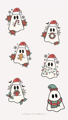 Christmas And Halloween Wallpaper, Christmas Ghosts Wallpaper, Spooky Christmas Phone Wallpaper, Thanksgiving Ghost Wallpaper, Ghost Christmas Wallpaper, Christmas Lockscreen Iphone Aesthetic