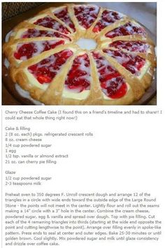 the recipe for this cake has been posted on facebook