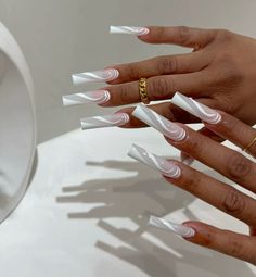 Classy White Acrylic Nails, White Baddie Nails, Long White Acrylic Nails, Black Friday Nails, White Baddie, Ambre Nails, Acrylic Nail Set, Long Acrylic Nail Designs