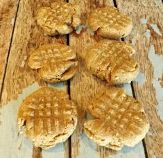 homemade peanut butter cookie dog treats on a wooden table