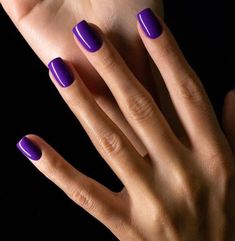 Bold Purple Nails, Dark Purple Manicure, Dark Purple Toe Nails, Purple Nails Dip, Short Dark Purple Nails, Violet Purple Nails, Electric Purple Nails, Bright Purple Nails, Purple Short Nails