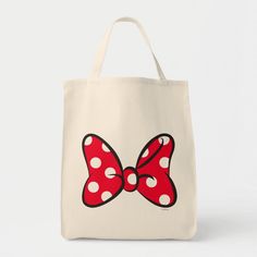 Disney Fast Fashion- The famous polka dot bow Minnie Mouse wears. Baby Boy Bags, Bow Tote Bag, Disney Tote Bags, Disney Tote, Sac Diy, Painted Bags, Grocery Tote, Casual Accessories, Eco Bag